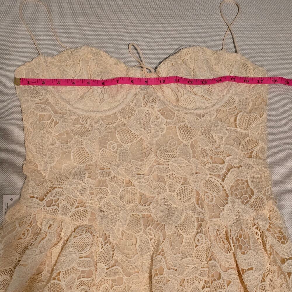 For Love & Lemons Coco Lace Mini Dress Cream XL NWT Underwire Scalloped Cocktail - Picture 8 of 14